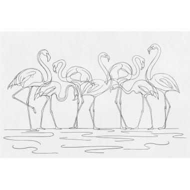 Дизайнерские Фотообои Alltowall, ANIMALISM Flamingo black арт. S750