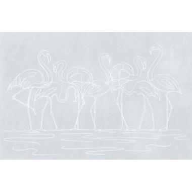 Дизайнерские Фотообои Alltowall, ANIMALISM Flamingo white арт. S751