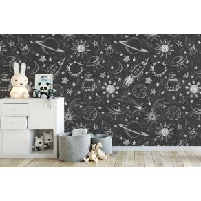 Дизайнерские Фотообои Alltowall, Графитовый космос арт. A202