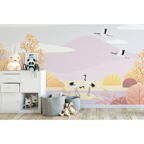 Дизайнерские Фотообои Alltowall, Полет журавлей арт. S138