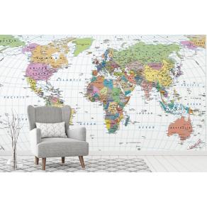 Дизайнерские Фотообои Alltowall, Политическая карта мира 9 арт. S070