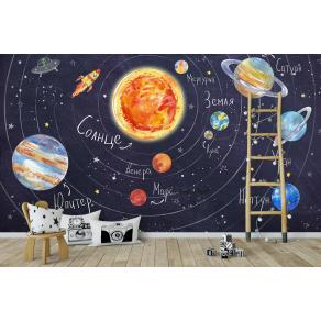 Дизайнерские Фотообои Alltowall, Солнечная система арт. S186