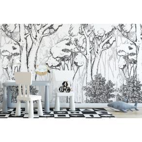 Дизайнерские Фотообои Alltowall, Графитовый лес арт. S204
