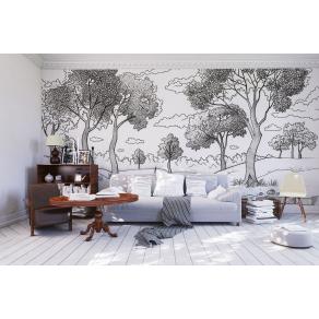Дизайнерские Фотообои Alltowall, Графитовый лес 2 арт. S276