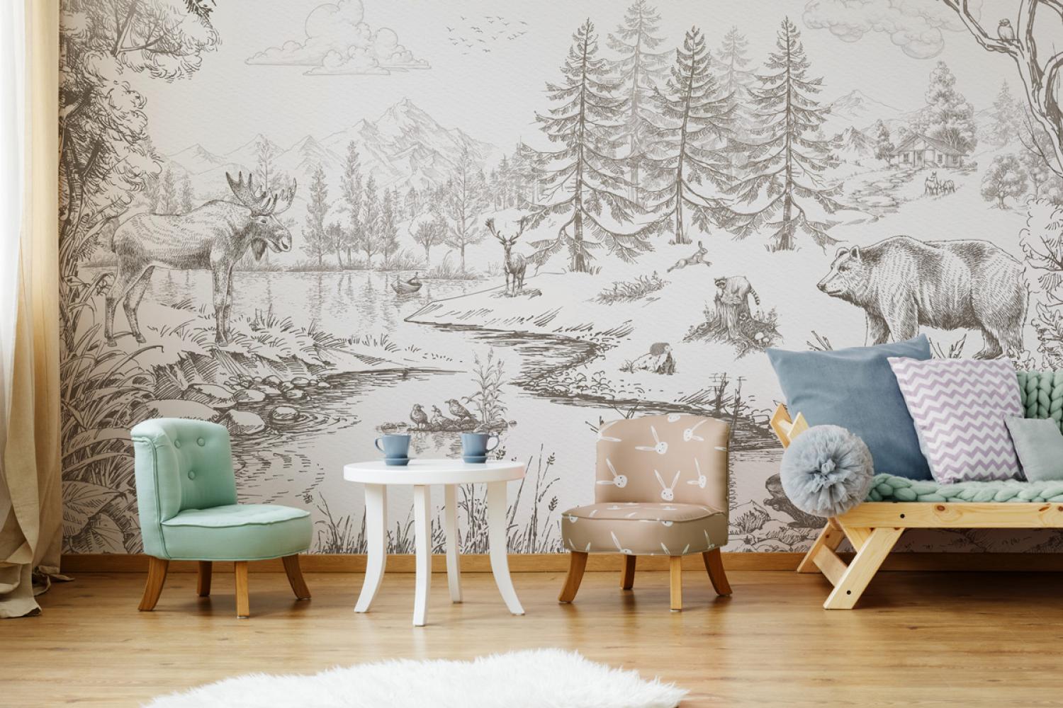 Дизайнерские Фотообои Alltowall, Таежный лес арт. S624