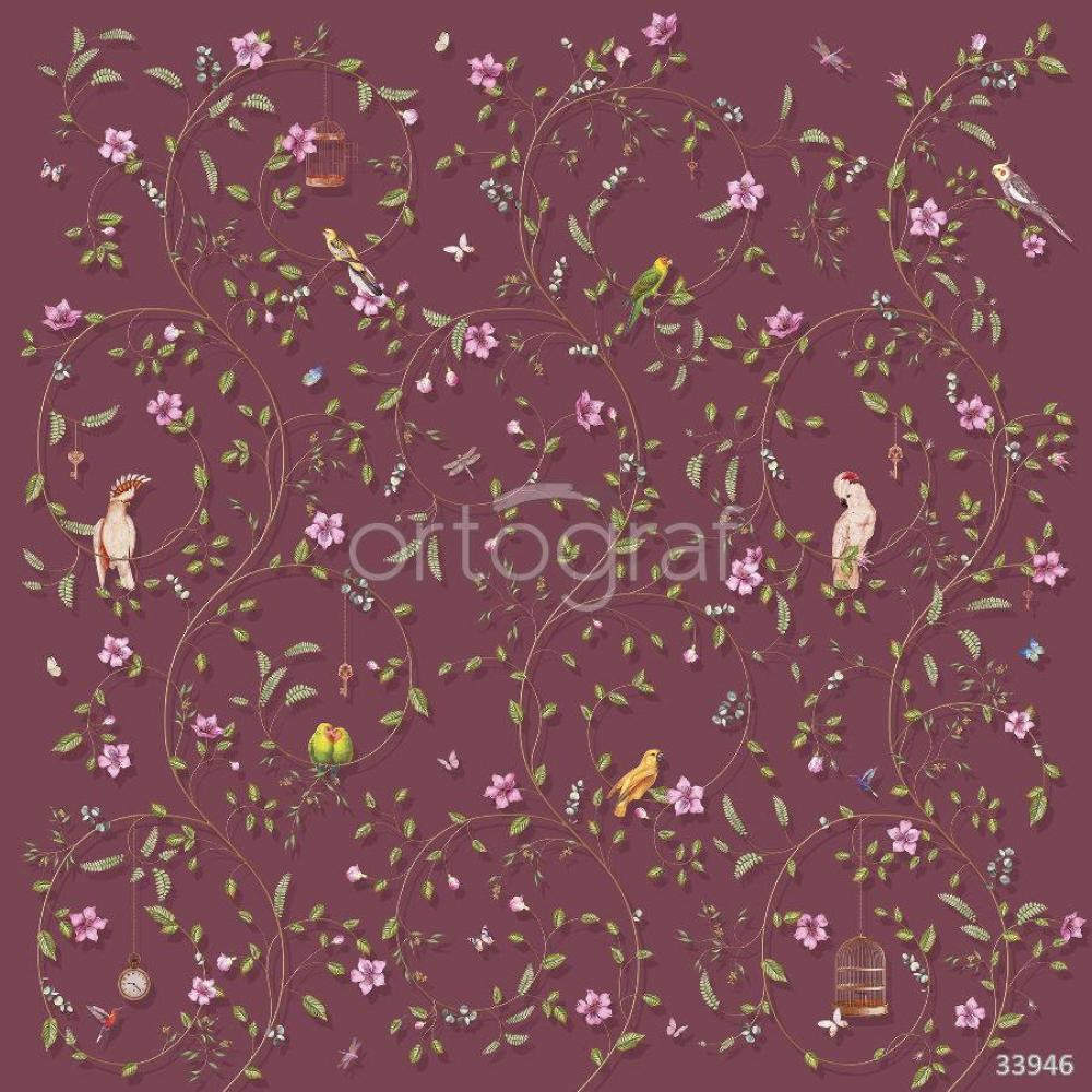 Фотообои/фрески 33946 Сhinoiserie burgundy