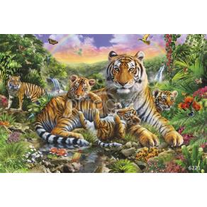 Фотообои/фрески 6221 Тигрица с тигрятами