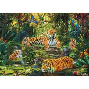 Фотообои/фрески  7106 Семья тигров