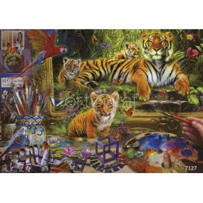 Фотообои/фрески  7127 Картина с тиграми