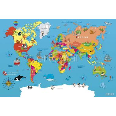 Фотообои/фрески 33141 Карта мира
