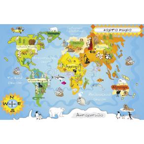 Фотообои/фрески 4803 Детская карта мира