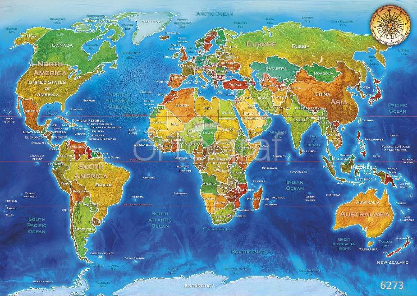 Фотообои/фрески 6273 World Geo-political map