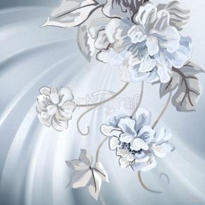 Фотообои/фрески 3D Эффект арт  31649 Delicate flowers blue