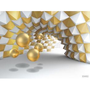 Фотообои/фрески 3D Эффект арт 33492 Геометрический туннель