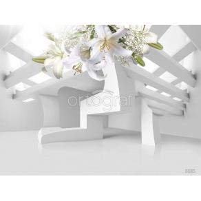 Фотообои/фрески 3D Эффект арт. 6685 Архитектурные лилии