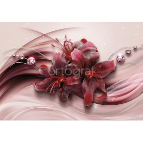 Фотообои/фрески 3D Эффект арт 6707 Красные лилии
