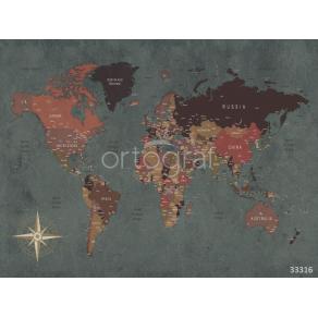 Фотообои/фрески 33316 Карта мира