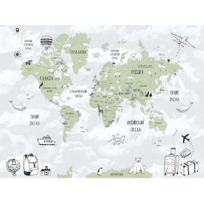Фотообои/фрески карта мира - Чемоданы 2 арт 34375
