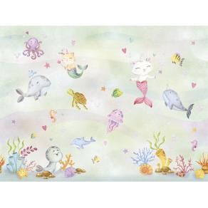 Фотообои/фрески кошки подводные феи - 2 арт 34390