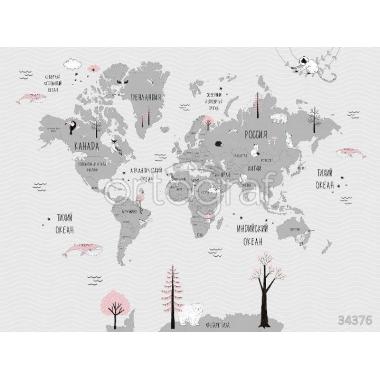 Фотообои/фрески карта мира - Чемоданы 2 арт 34376