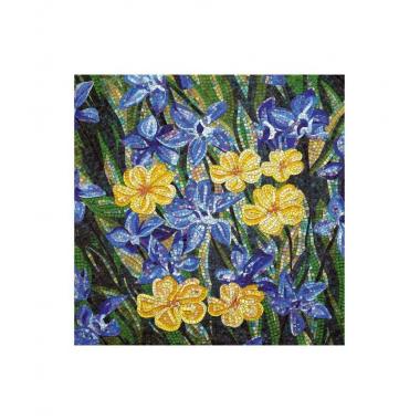 Мозаика Панно Blue-yellow Flowers - HK Pearl 34553
