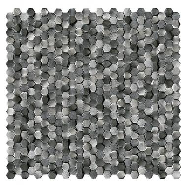 Мозаика LIYA Mosaic - Aluminium 3D Hexagon Metal Titanium