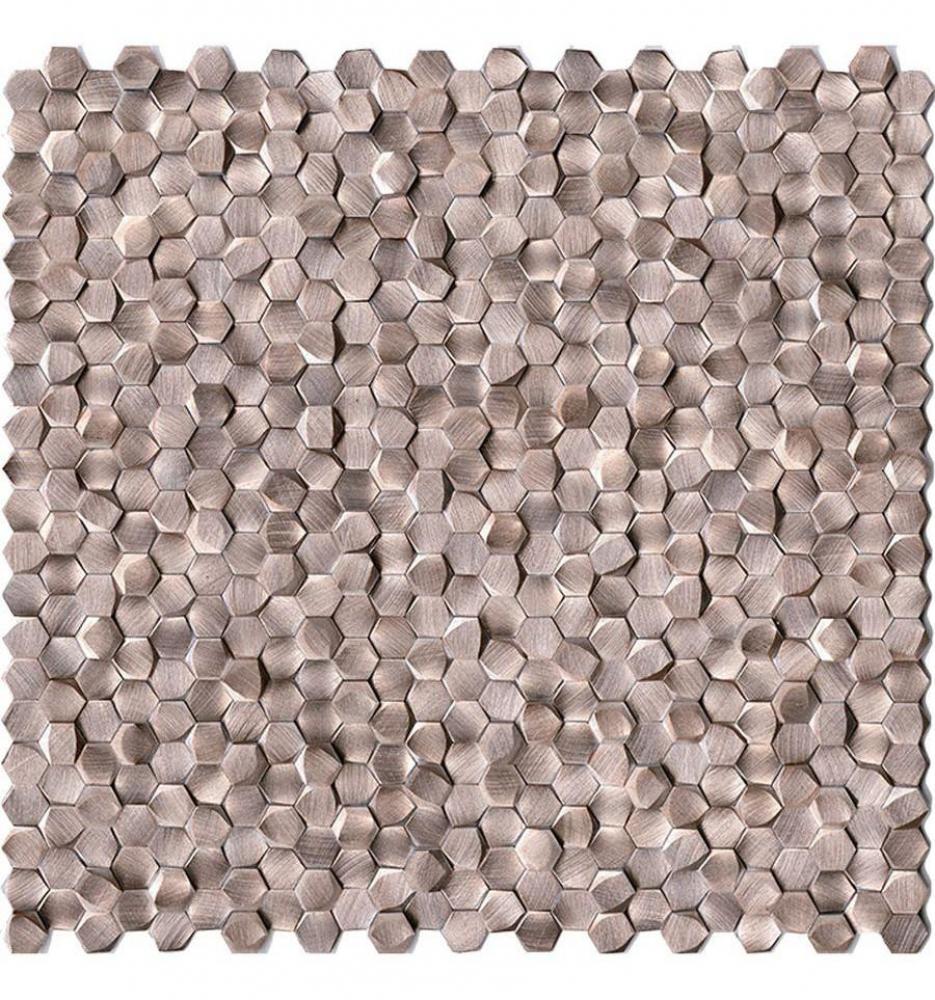 Мозаика LIYA Mosaic - Aluminium 3D Hexagon Rose Gold