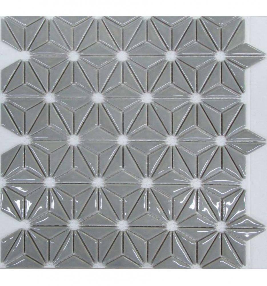 Мозаика LIYA Mosaic -Flowers Grey