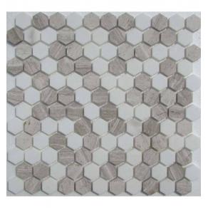 Мозаика FK Marble - Hexagon White Grey