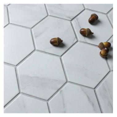 Мозаика LIYA Mosaic - Porcelain Hexagon Carrara 95