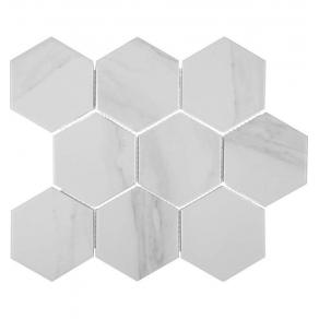 Мозаика LIYA Mosaic - Porcelain Hexagon Carrara 95