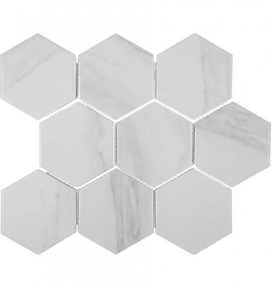 Мозаика LIYA Mosaic - Porcelain Hexagon Carrara 95