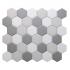 Мозаика LIYA Mosaic - Porcelain Hexagon Mix Grey 51