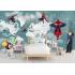 Фотообои Superhero карта мира с ростомером Spider-Man 6 CityDecor