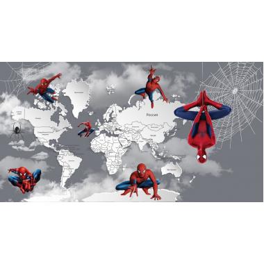 Фотообои Superhero карта мира Spider-Man 1 CityDecor