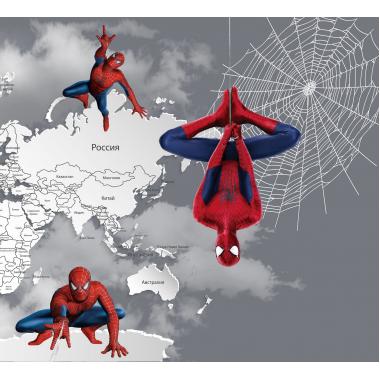 Фотообои Superhero карта мира Spider-Man 1 CityDecor