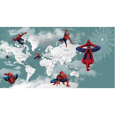 Фотообои Superhero карта мира Spider-Man 2 CityDecor