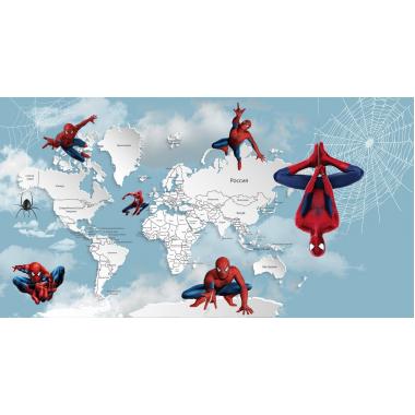 Фотообои Superhero карта мира Spider-Man 3 CityDecor