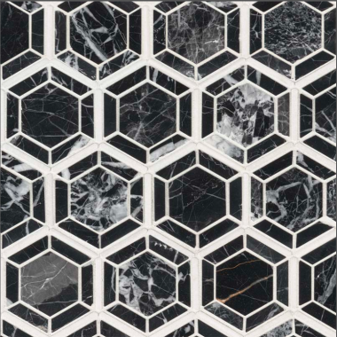 Мозаика FK Marble - Hexagon Nero  (гексагон)