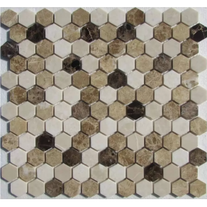 Мозаика FK Marble - Hexagon Mix Emperador мозаика из мрамора
