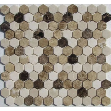 Мозаика FK Marble - Hexagon Mix Emperador мозаика из мрамора