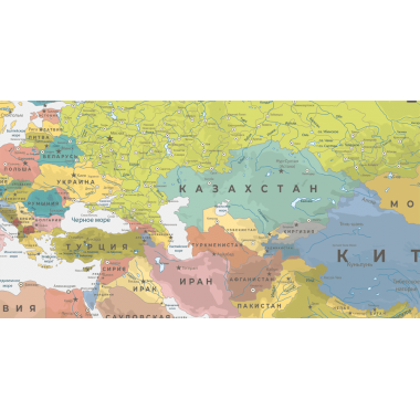 Фотообои/фрески 9-130. Политическая карта мира с флагами от Vinni